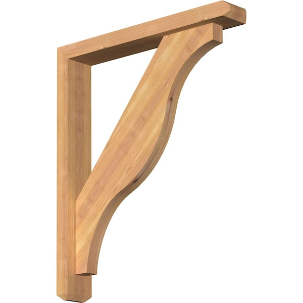 Ekena Millwork Funston Craftsman Smooth Bracket w/ Offset Brace, Western Red Cedar, 3 1/2"W x 22"D x 26"H BKT0402X22X26FST04SWR - main